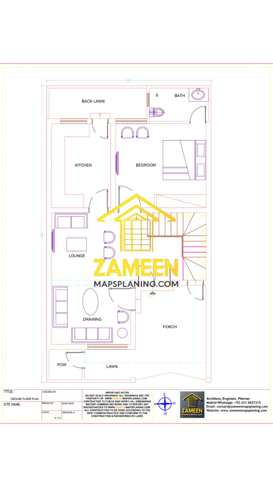 5 Marla (25'-0''X45'-0'') Contemporary Modern Style House