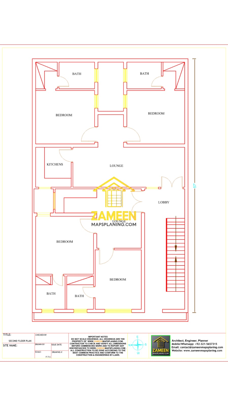 9 Marla (35'-0''X57'-0'') Modern Mediterranean Style House