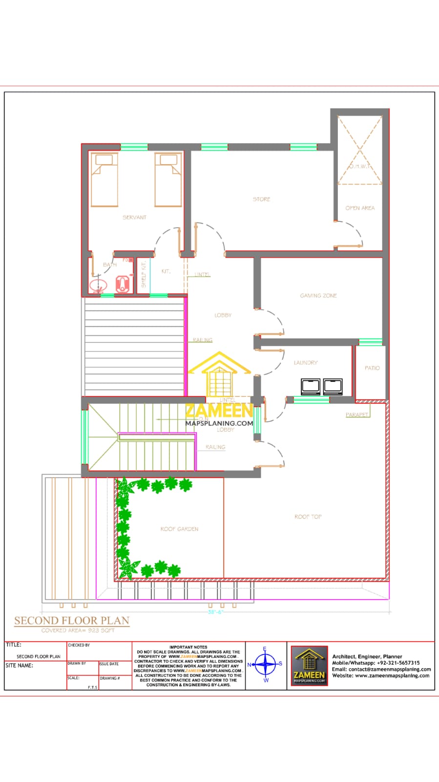 10 Marla (38'-6''X59'-0') Contemporary Modern Style House