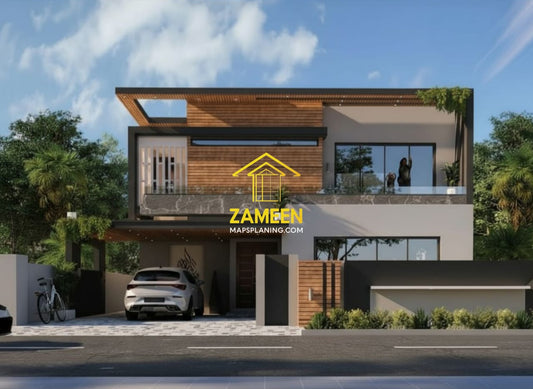 20 Marla (50'-0"X90'-0") Contemporary Tropical Style House