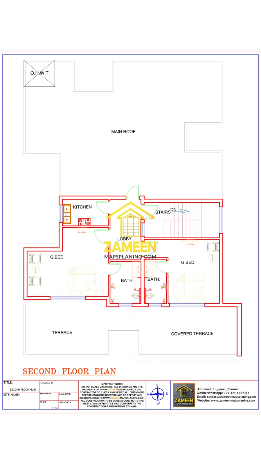 20 Marla (50'-0"X90'-0") Mediterranean Revival Style Villa