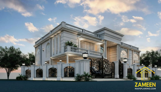 17 Marla Banglow (76'-6"X50'-0") Spanish Colonial Revival Style Mansion