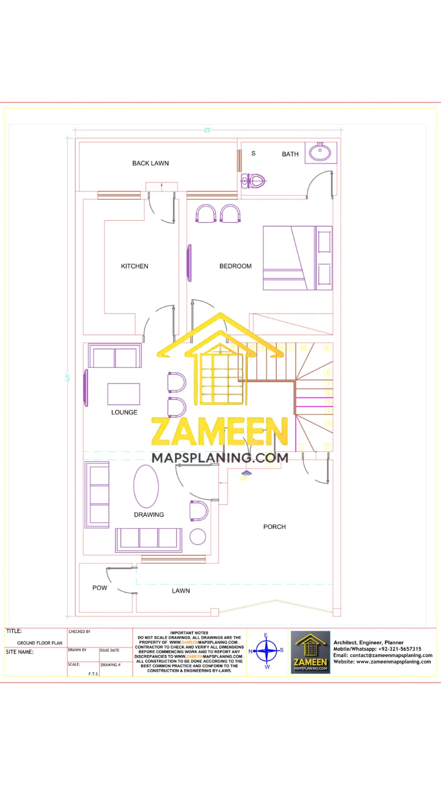 5 Marla (25'-0''X45'-0'') Contemporary Modern Style House