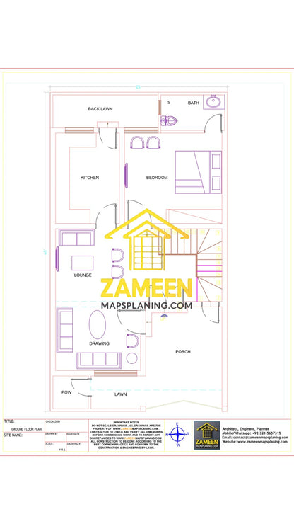 5 Marla (25'-0''X45'-0'') Contemporary Modern Style House
