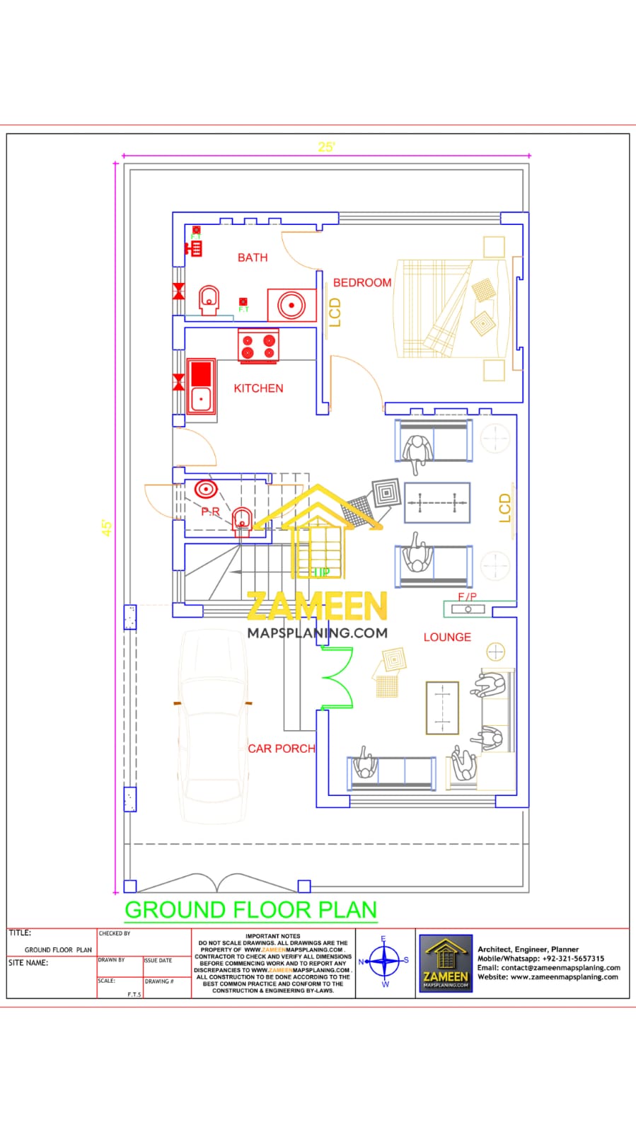 5 Marla (25'-0''X45'-0'') Modern Classical Style House