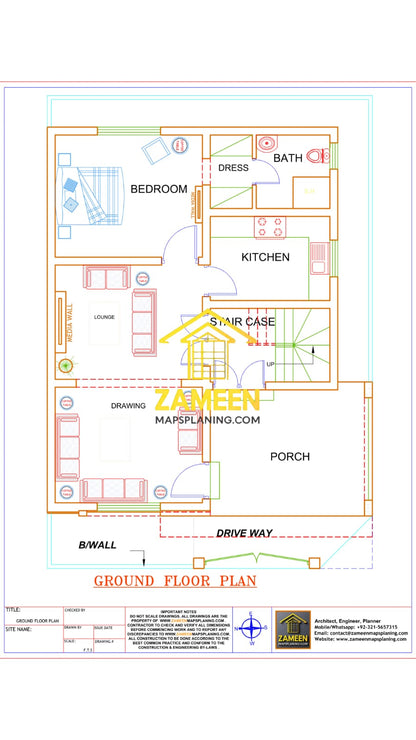 6 Marla (30'-11''X45'-0'') Contemporary Modern Style House