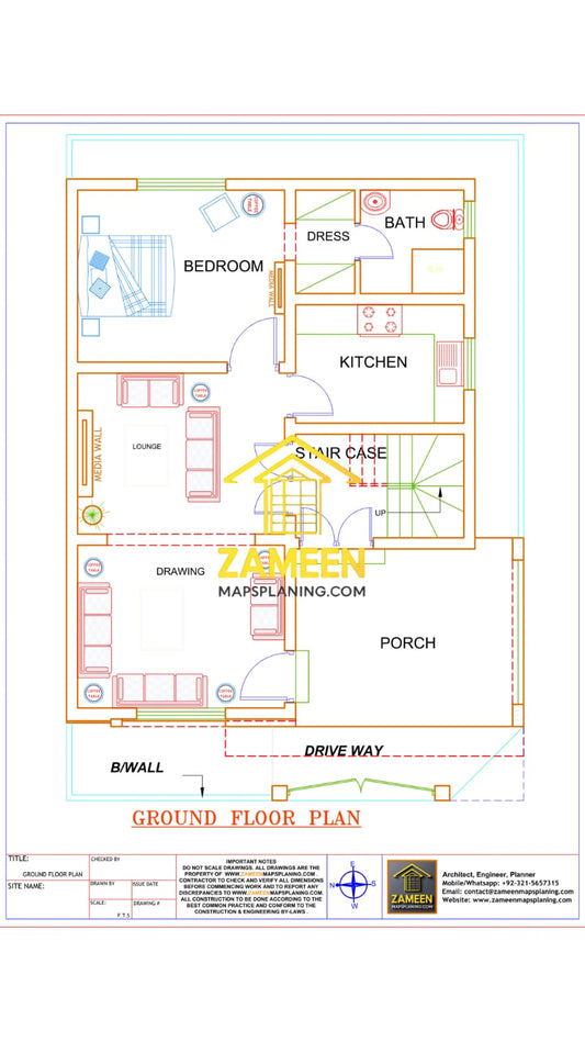 6 Marla (30'-11''X45'-0'') Contemporary Modern Style House
