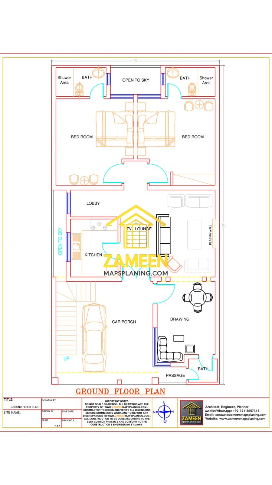 7 Marla (29'-0''X55'-0'') Contemporary Modern Style House