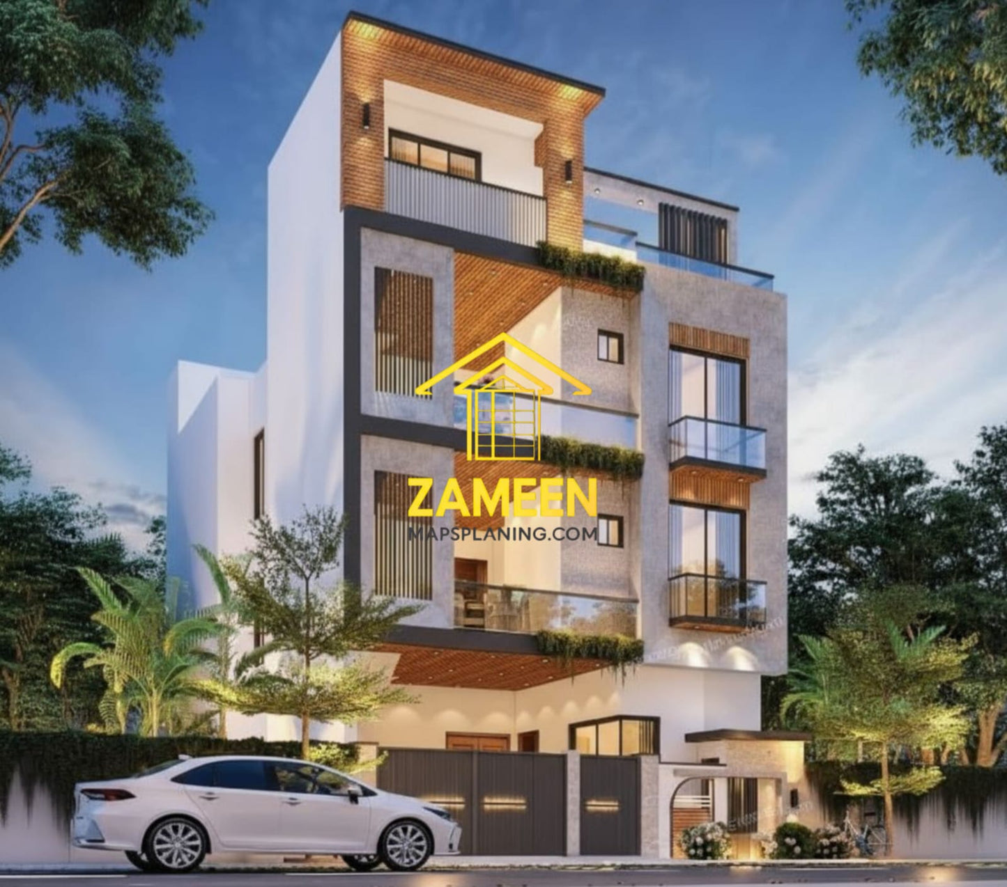 7 Marla (29'-0''X55'-0'') Contemporary Modern Style House