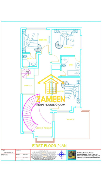 8 Marla (30'-0''X60'-0'') Modern Mediterranean Style House
