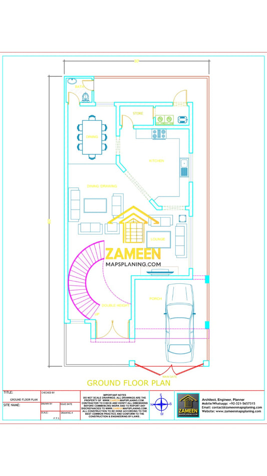 8 Marla (30'-0''X60'-0'') Modern Mediterranean Style House