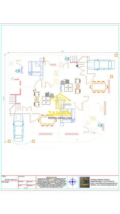 8.5 Marla (49'-0''X39'-4'') Contemporary Modern Style House