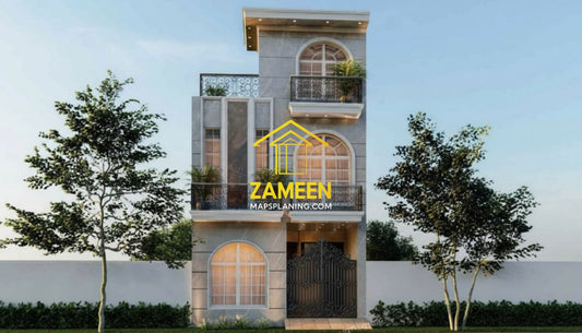 3 Marla (20'-0''X35'-0'') Modern Neoclassical Style House