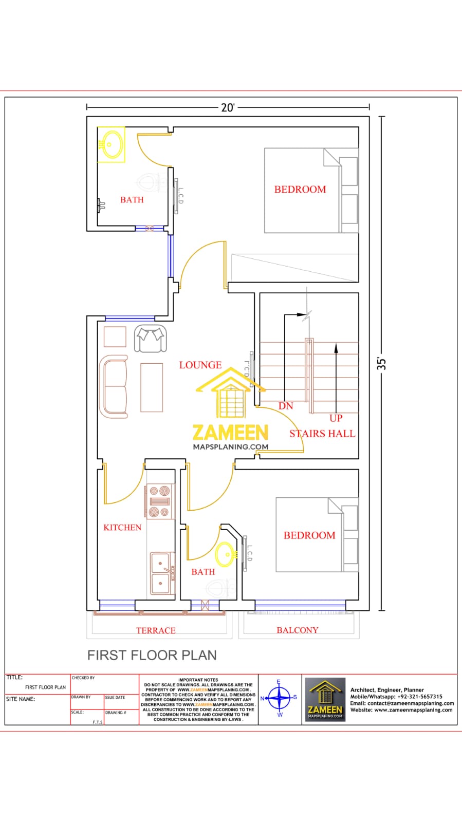 3 Marla (20'-0''X35'-0'') Modern Neoclassical Style House