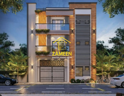 9 Marla (35'-0''X57'-0'') Modern Mediterranean Style House