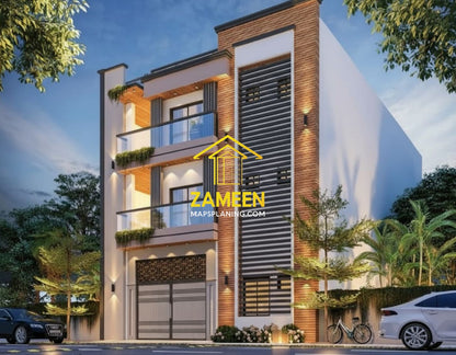 9 Marla (35'-0''X57'-0'') Modern Mediterranean Style House