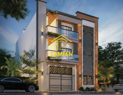 9 Marla (35'-0''X57'-0'') Modern Mediterranean Style House