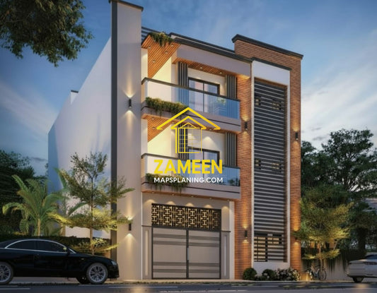 9 Marla (35'-0''X57'-0'') Modern Mediterranean Style House