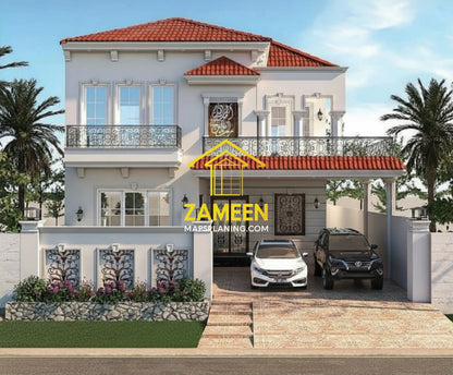 10 Marla (35'-0''X65'-0'') Classic Spanish Colonial Revival Style House