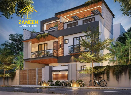 10 Marla (35'-0''X65'-0'') Contemporary Tropical Style House