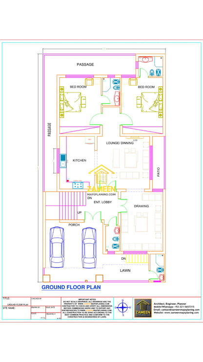 10 Marla (35'-0''X65'-0'') Contemporary Tropical Style House
