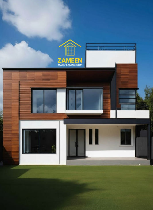 10 Marla (35'-0''X65'-0'') Contemporary Modern Style House