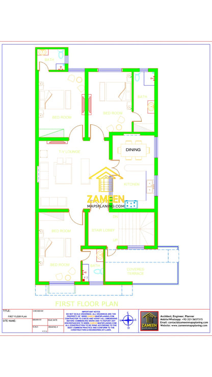 10 Marla (34'-0''X66'-4'') Contemporary Tropical Style House