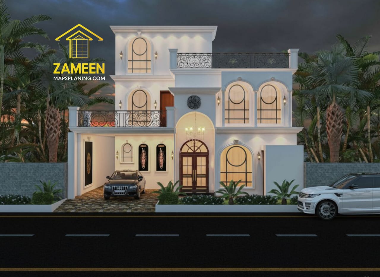 10 Marla (39'-3''X55'-0'') Contemporary Mediterranean Style House