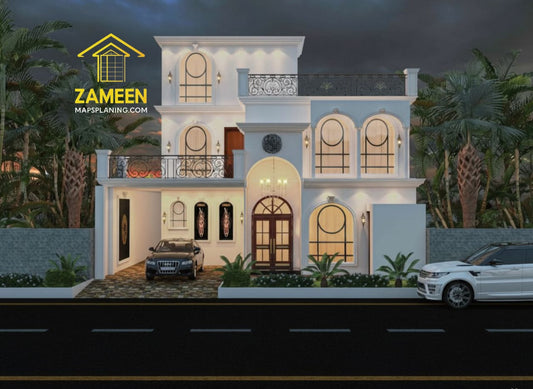 10 Marla (39'-3''X55'-0'') Contemporary Mediterranean Style House
