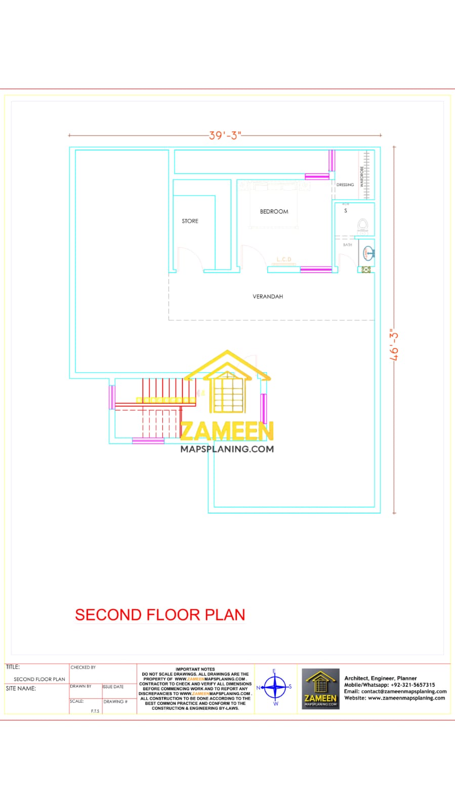 10 Marla (39'-3''X55'-0'') Contemporary Mediterranean Style House