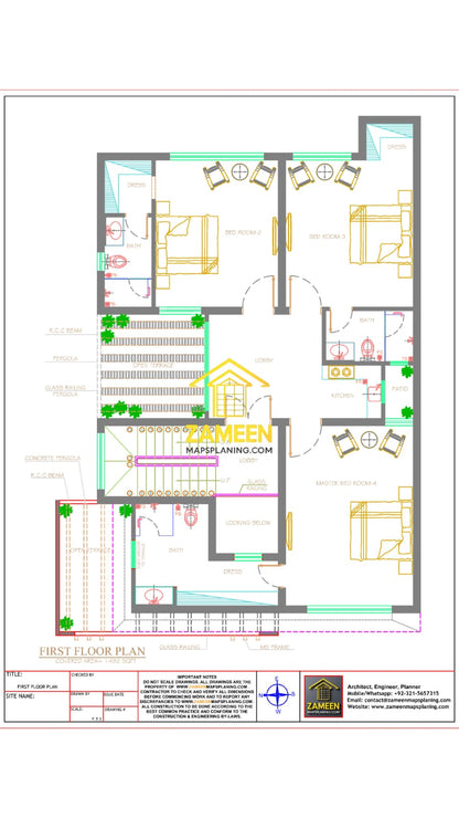 10 Marla (38'-6''X59'-0') Contemporary Modern Style House