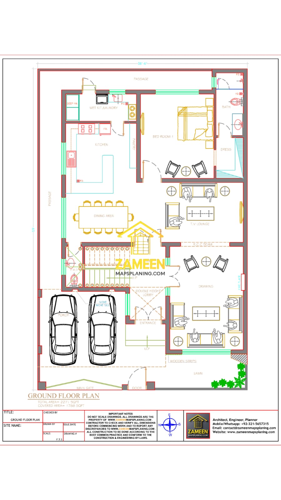 10 Marla (38'-6''X59'-0') Contemporary Modern Style House