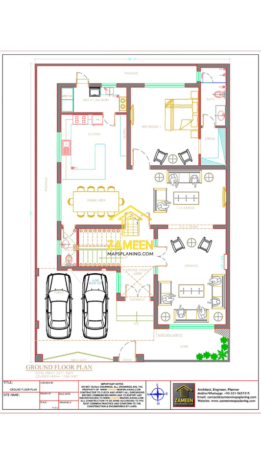 10 Marla (38'-6''X59'-0') Contemporary Modern Style House