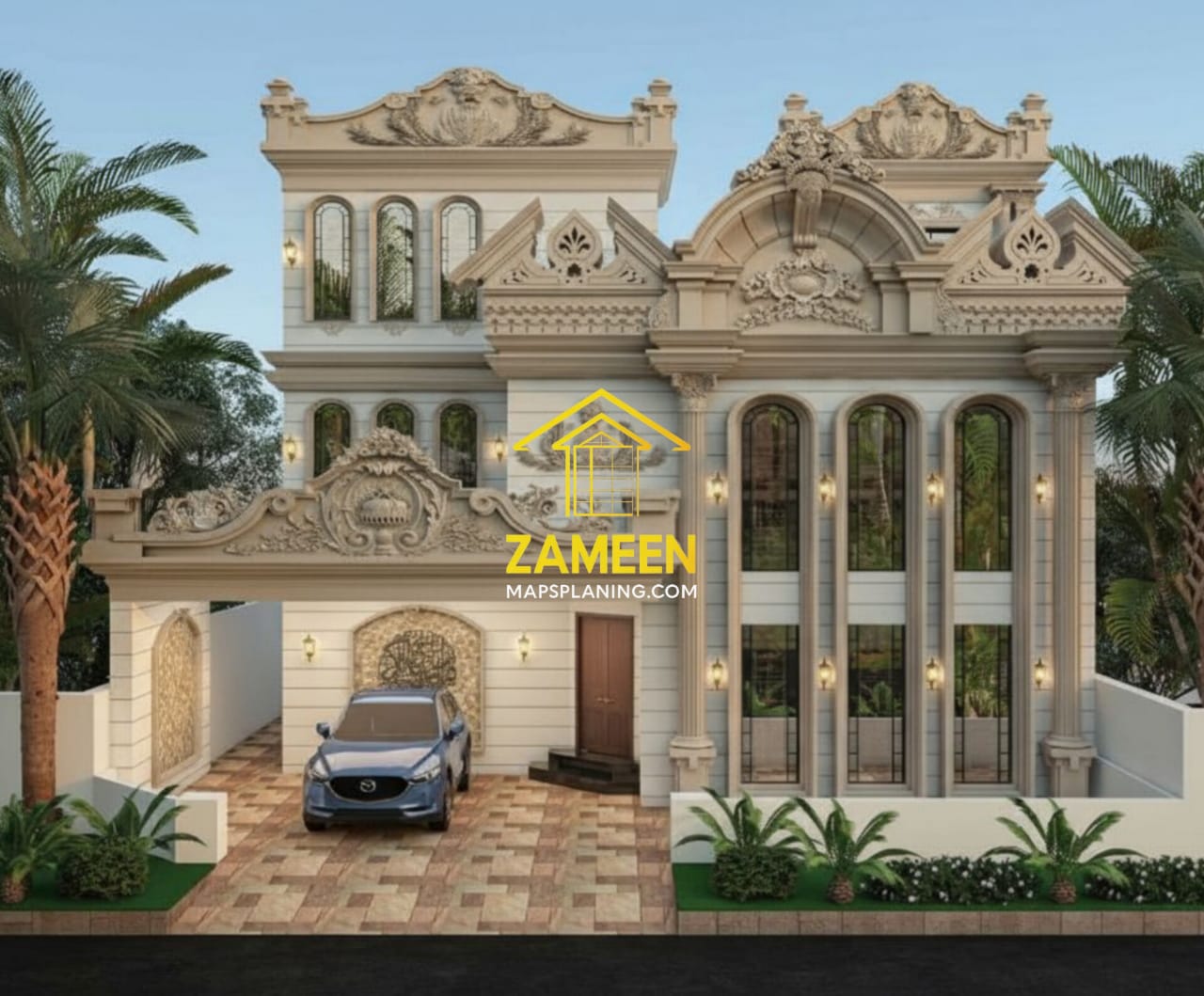10 Marla (45'-0''X50'-0'') Grand Neoclassical Style Mansion