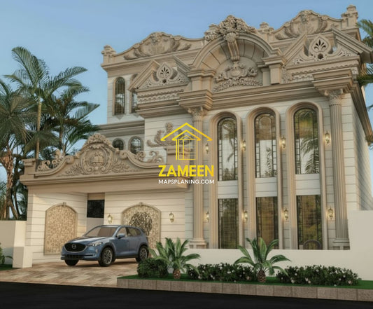 10 Marla (45'-0''X50'-0'') Grand Neoclassical Style Mansion
