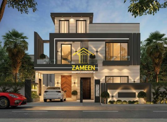 10 Marla Duplex (2(35'-0''X65'-0'')) Contemporary Tropical Style House