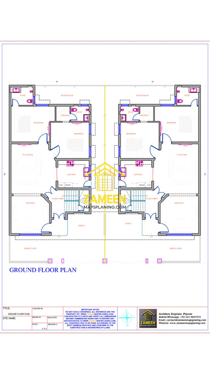 10 Marla Duplex (2(35'-0''X65'-0'')) Contemporary Tropical Style House