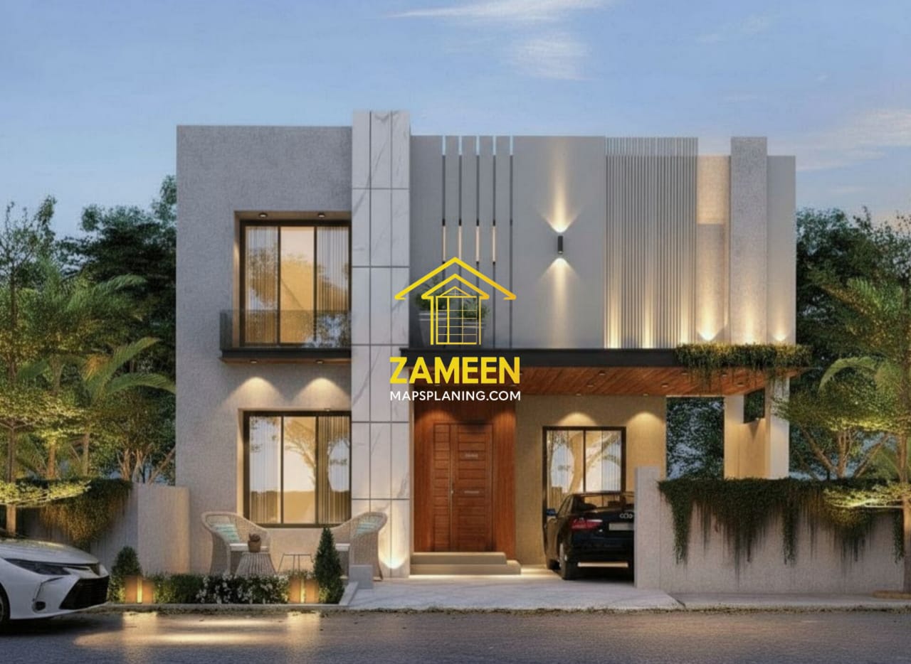 11.5 Marla (34'-0''X75'-0'') Modern Minimalist Style House