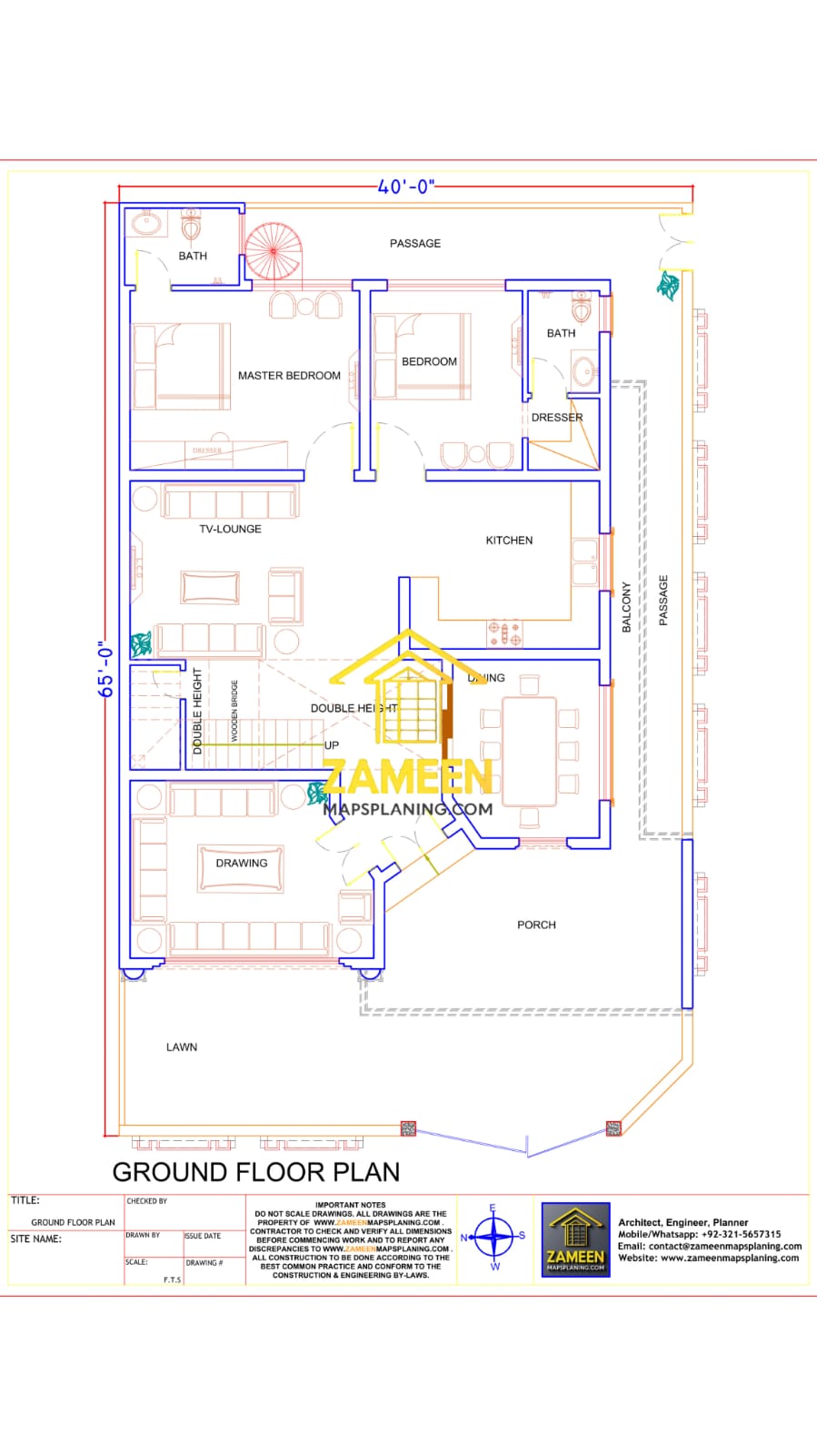 12 Marla (40'-0''X65'-0'') Classical Revival Style Mansion