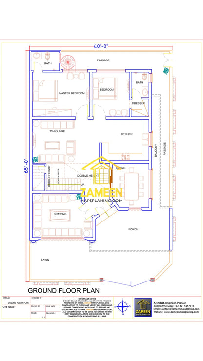 12 Marla (40'-0''X65'-0'') Classical Revival Style Mansion