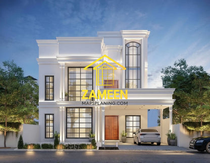 15 Marla (39'-6''X84'-5") Modern Neoclassical Style Mansion