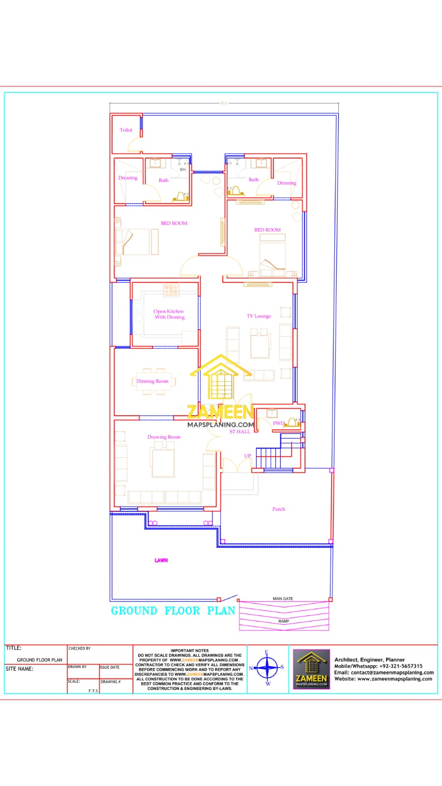 15 Marla (39'-6''X84'-5") Modern Neoclassical Style Mansion