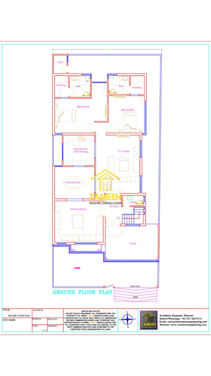 15 Marla (39'-6''X84'-5") Modern Neoclassical Style Mansion