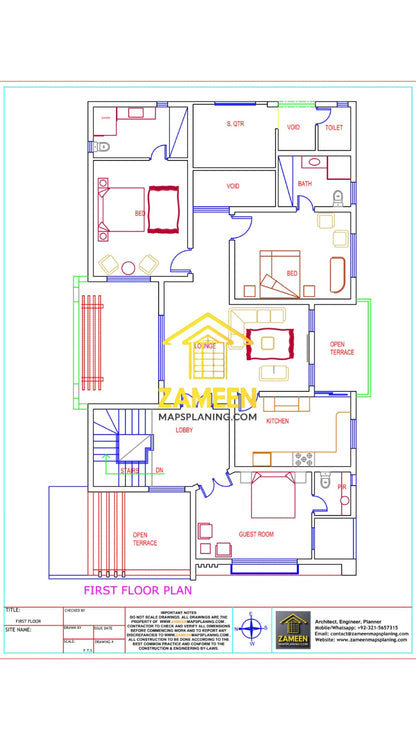 12 Marla (42'-4.5"X63'-10.5") Modern Minimalist Style House
