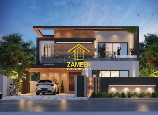 20 Marla (50'-0"X90'-0") Contemporary Tropical Style House