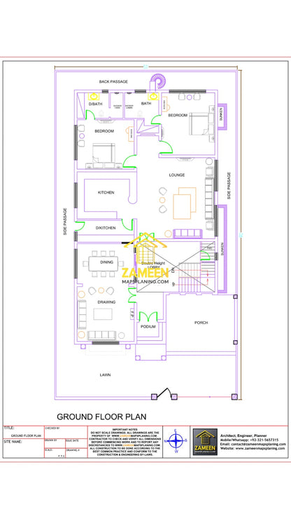 20 Marla (50'-0"X90'-0") Ornate Neoclassical Style Mansion