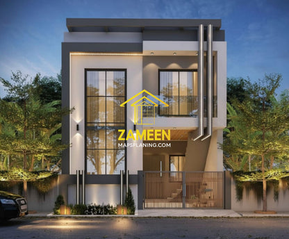 5 Marla (22'-6''X48'-0'') Contemporary Modern Style House