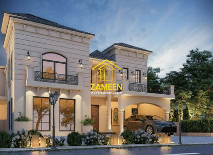 20 Marla (50'-0"X90'-0") Mediterranean Style Villa
