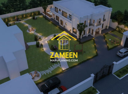 20 Marla (50'-0"X90'-0") Contemporary Tropical Modern Style Mansion