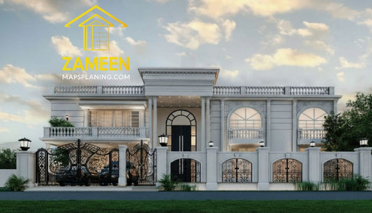 17 Marla Banglow (76'-6"X50'-0") Spanish Colonial Revival Style Mansion